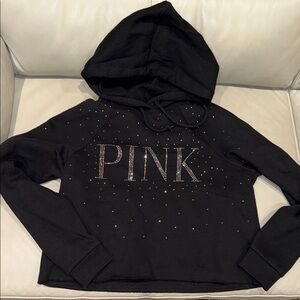 PINK Victoria's Secret Black Hoodie with Rhinestones